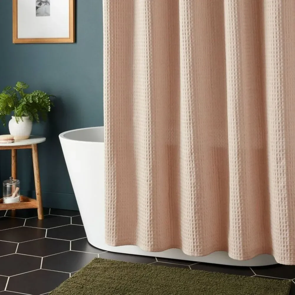 Threshold Waffle Shower Curtain in Beige
